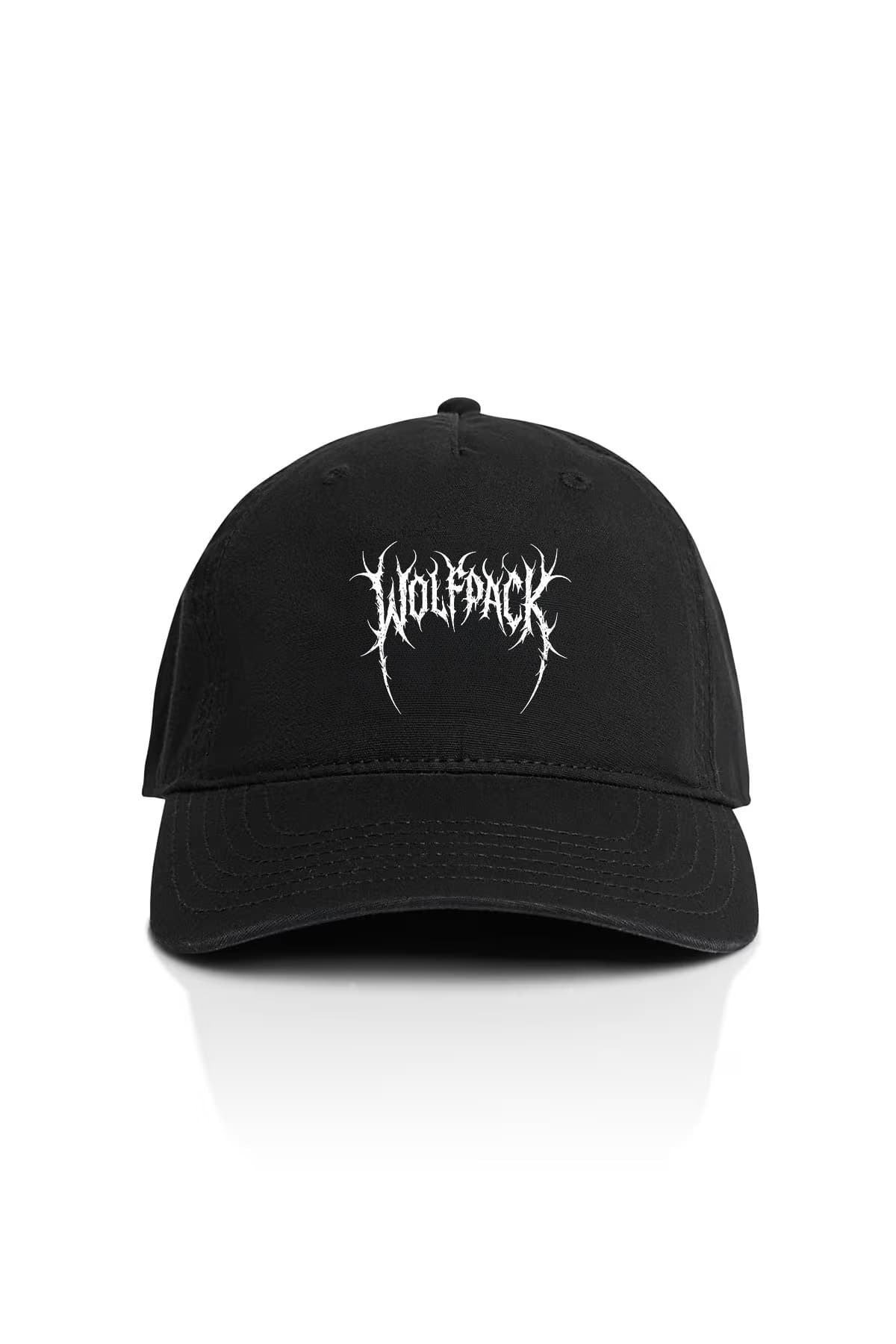 Black hat with BLACK MIND FIVE PANEL CAP print - Wolfpack Clothing
