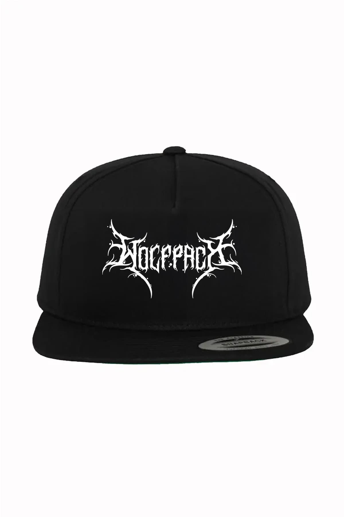 Black hat with BLACK LOTUS SNAPBACK print - Wolfpack Clothing
