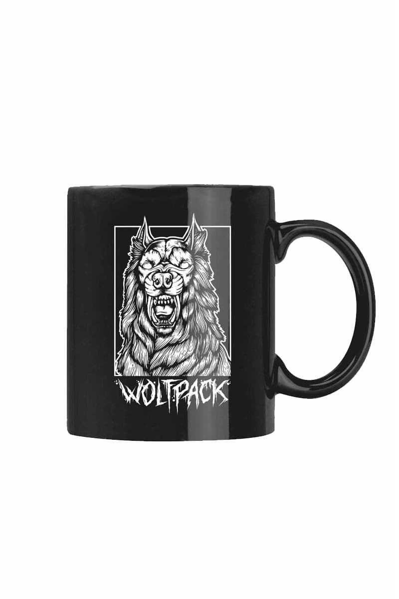 Black mug with BLIND WEREWOLF MUG print - Wolfpack Clothing