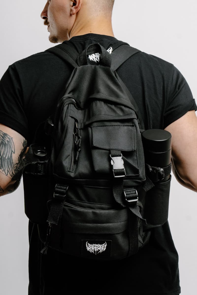 Black bag with CORE BACKPACK print - Wolfpack Clothing