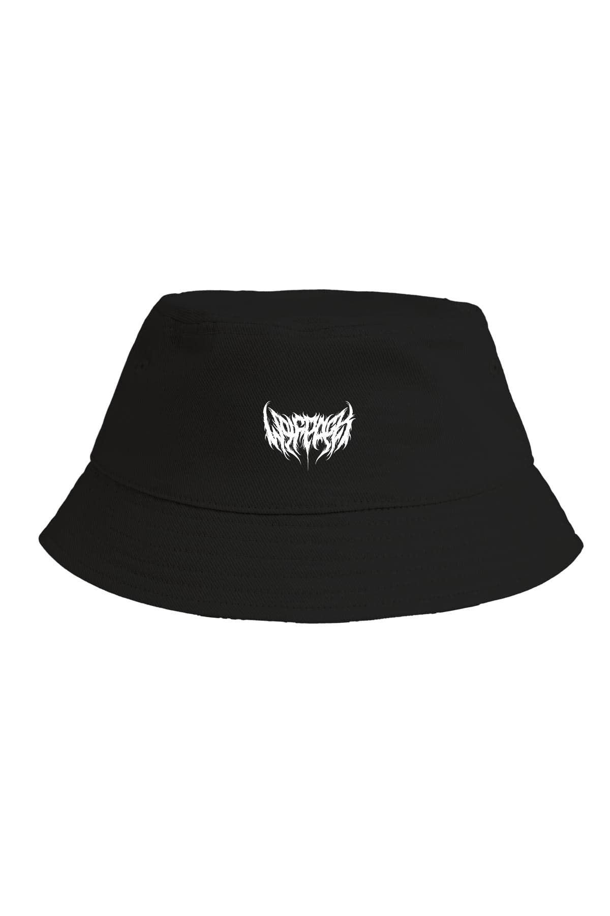 Black hat with CORE BUCKET HAT print - Wolfpack Clothing