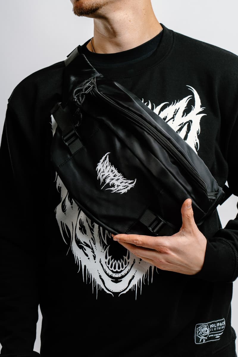Black bag with CORE CROSSBODY BAG OVERSIZED print - Wolfpack Clothing