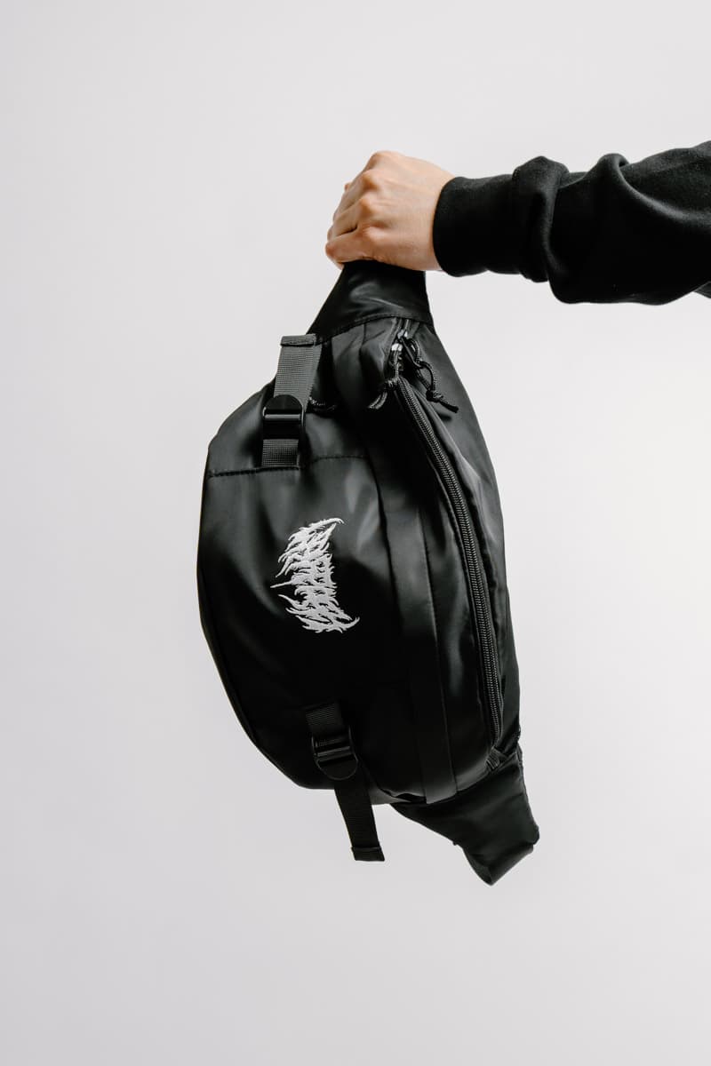 Black bag with CORE CROSSBODY BAG OVERSIZED print - Wolfpack Clothing