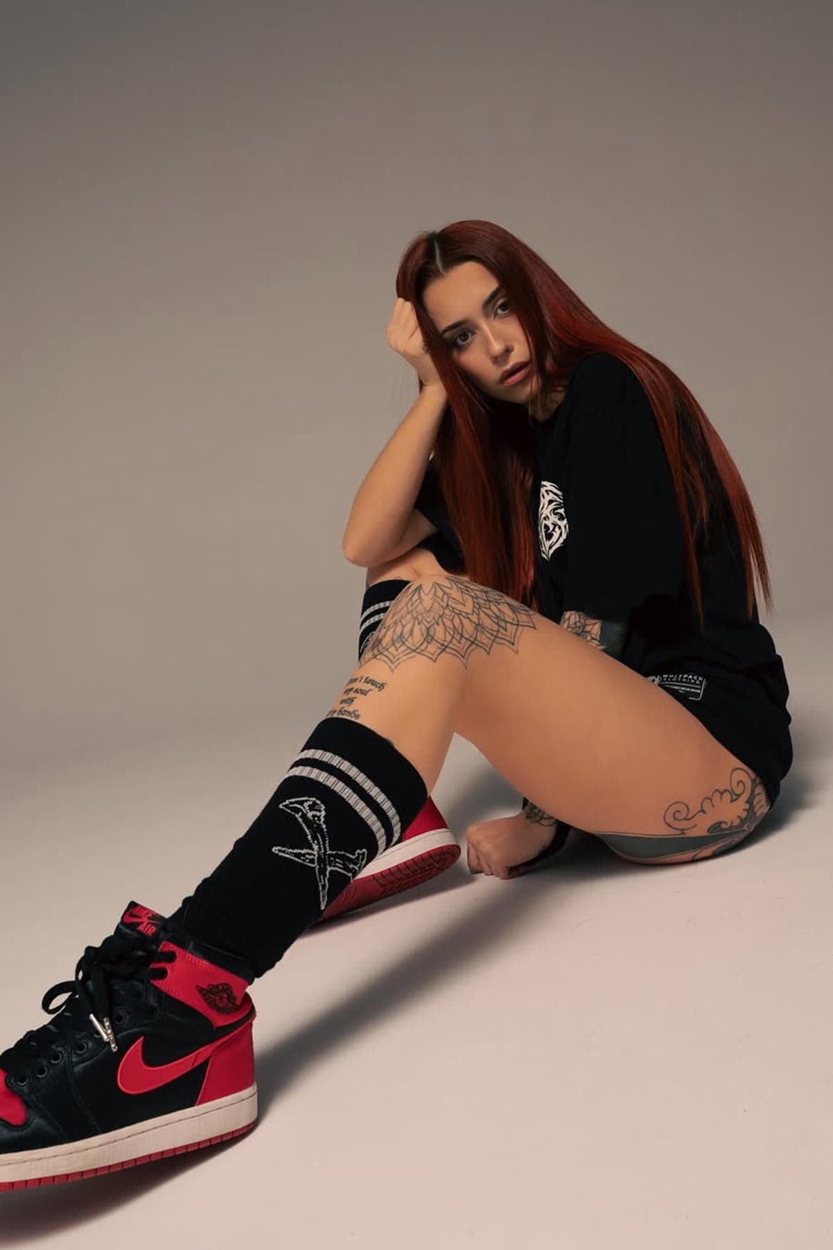 Black socks with METAL SOCKS - KNEE HIGH print - Wolfpack Clothing