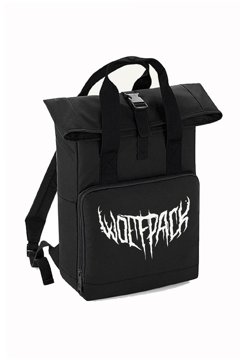 Black bag with WOLFPACK BACKPACK print - Wolfpack Clothing