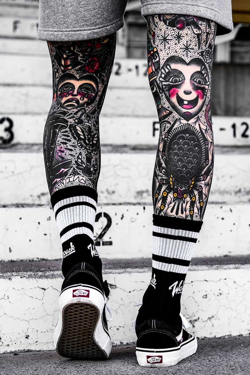 Black socks with WOLFPACK CREW SOCKS print - Wolfpack Clothing