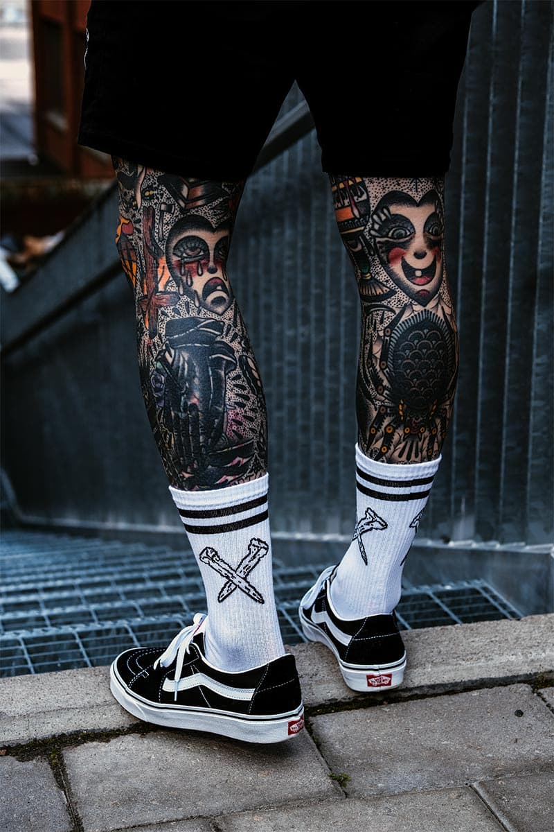 White socks with WOLFPACK METAL SOCKS print - Wolfpack Clothing