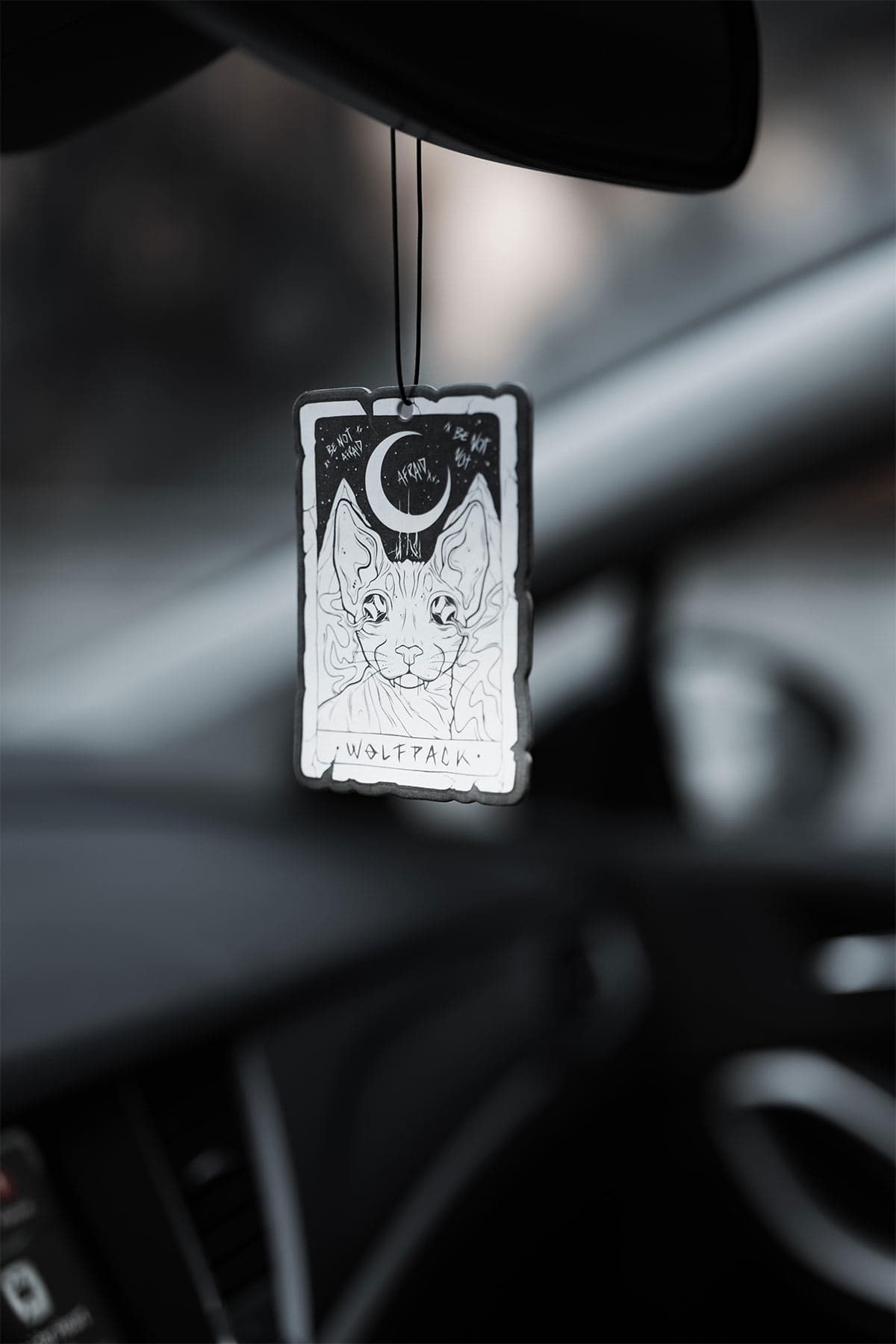 Black sticker with WOLFPACK AIR FRESHENER print - Wolfpack Clothing