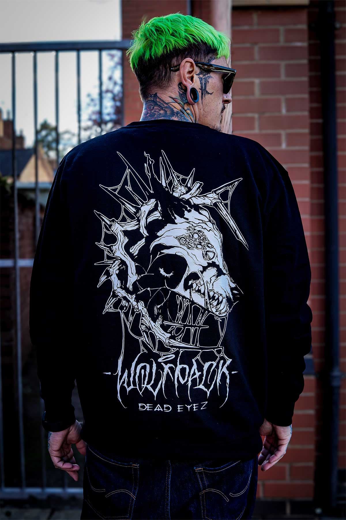 Black crewneck with BLOOD BITE  CREWNECK UNISEX print - Wolfpack Clothing