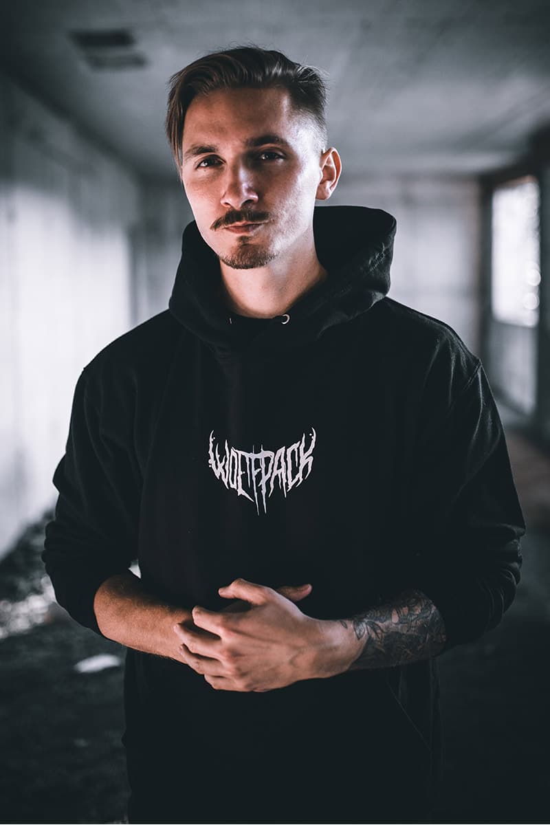 Black hoodie with CATHARSIS HOODIE UNISEX print - Wolfpack Clothing
