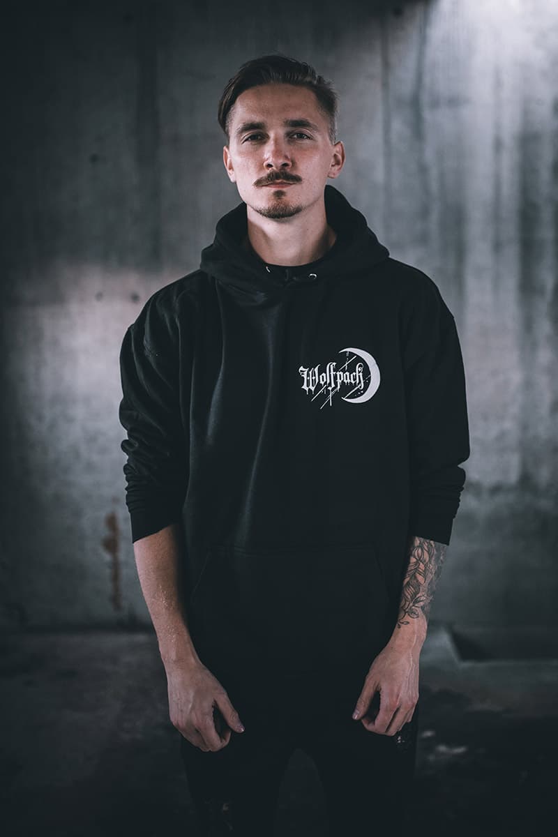 Black hoodie with ECLIPSE HOODIE UNISEX print - Wolfpack Clothing