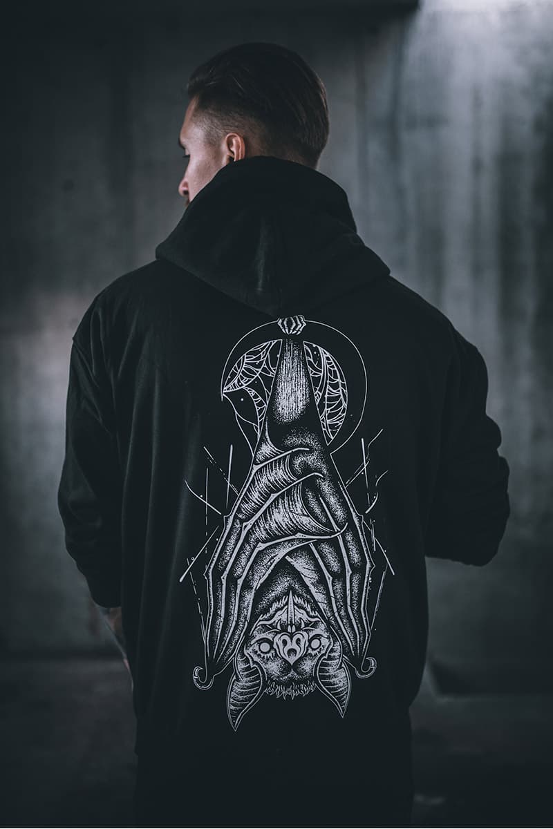 Black hoodie with ECLIPSE HOODIE UNISEX print - Wolfpack Clothing