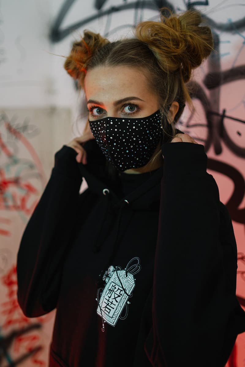 Black hoodie with HANNYA HOODIE UNISEX print - Wolfpack Clothing
