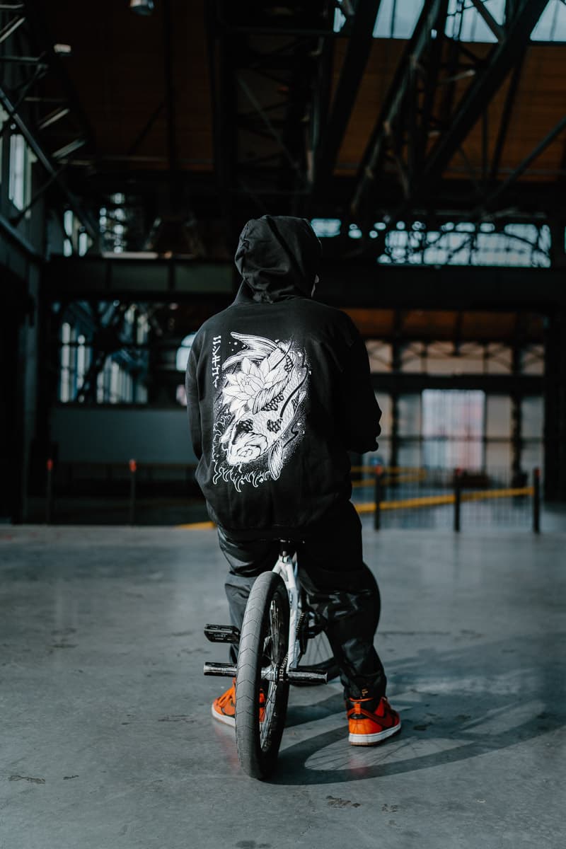 Black hoodie with NISHIKIGOI HOODIE UNISEX print - Wolfpack Clothing