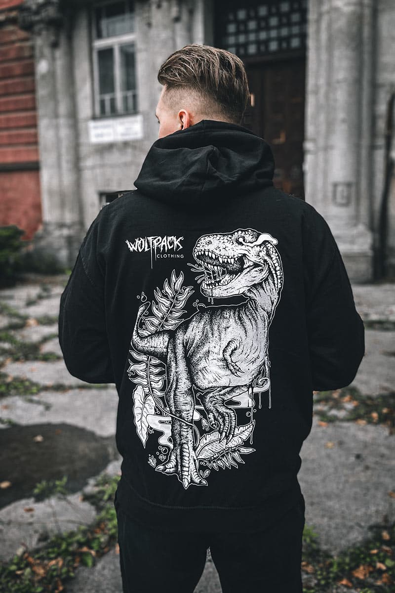 Black hoodie with TYRANT HOODIE UNISEX print - Wolfpack Clothing