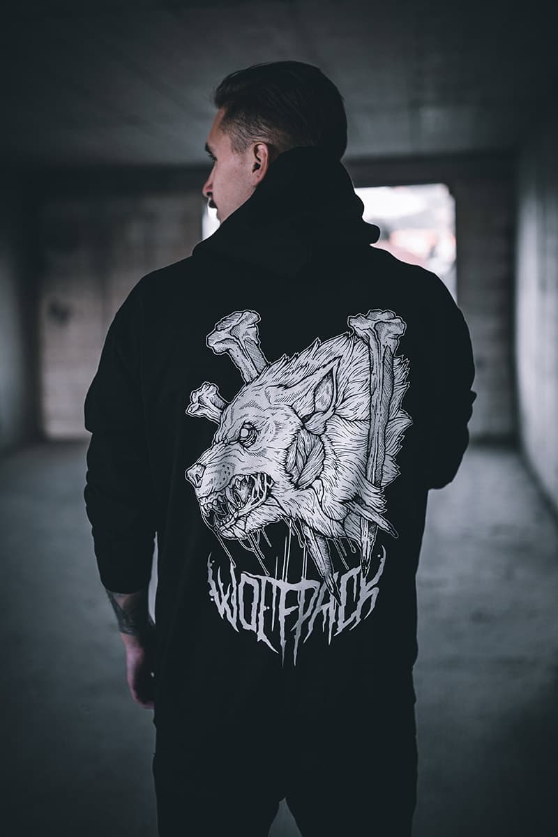 Black hoodie with UNDEAD HOODIE UNISEX print - Wolfpack Clothing