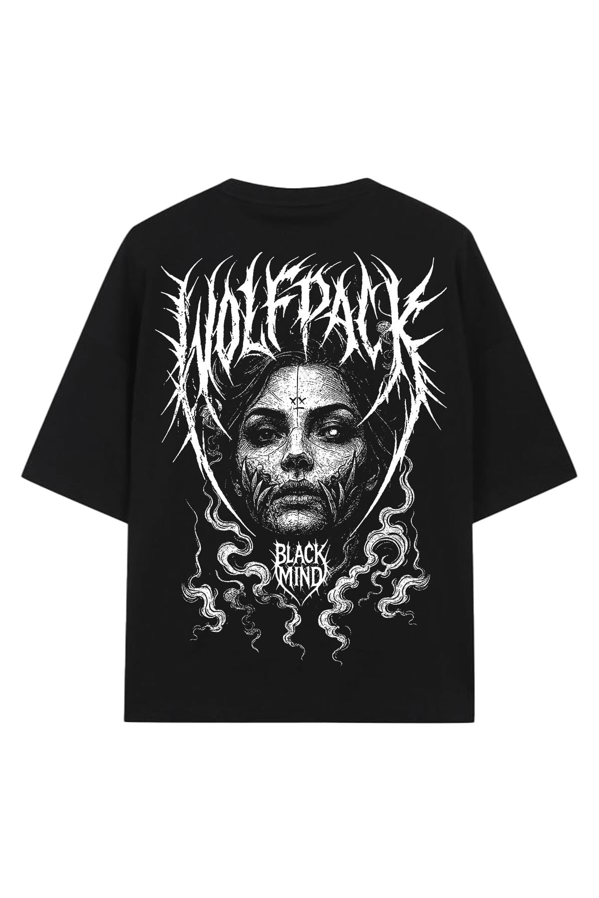 Black oversized t-shirt with HELL WITHIN OVERSIZED TEE UNISEX print - Wolfpack Clothing