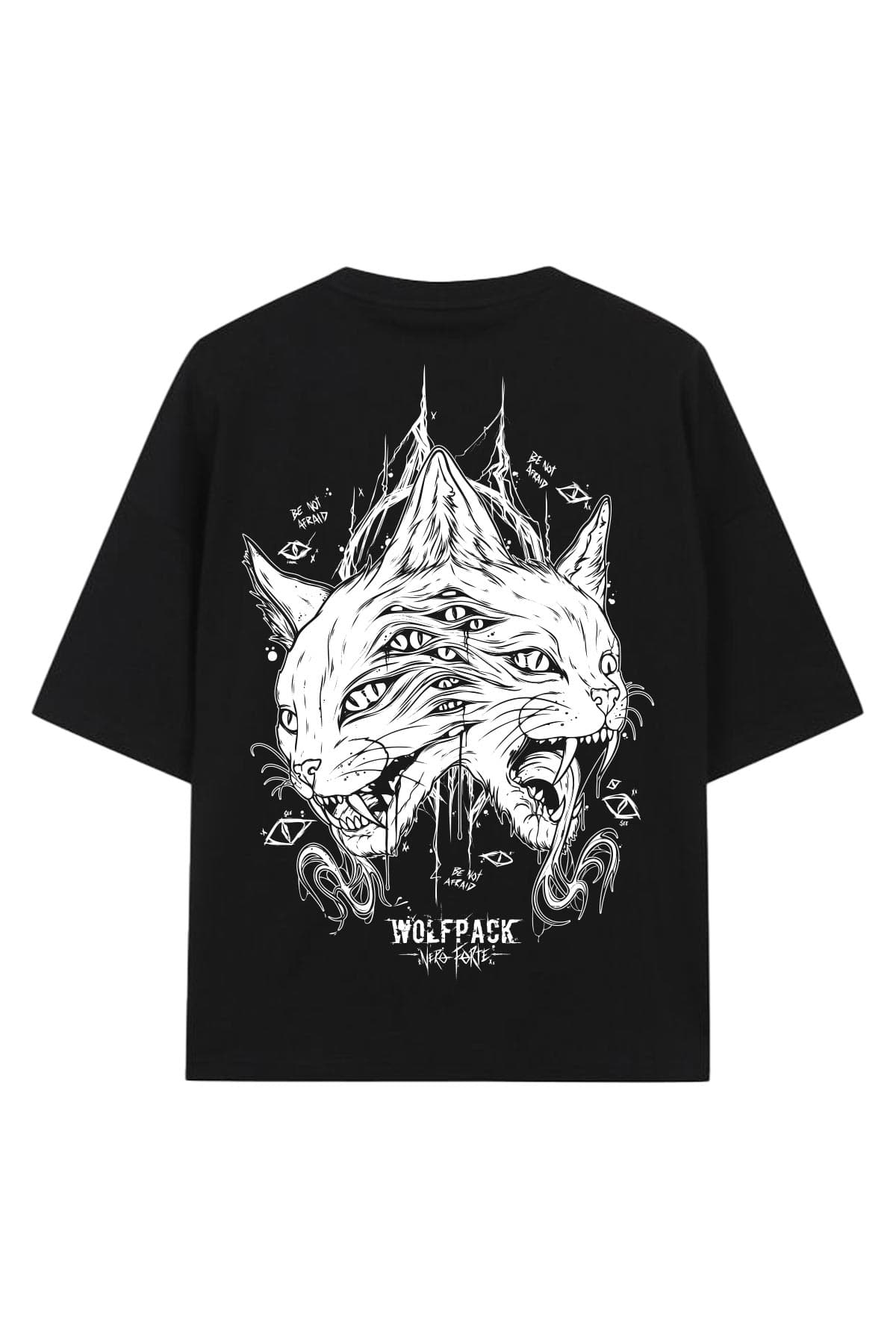 Black oversized t-shirt with THE MOON OVERSIZED TEE UNISEX print - Wolfpack Clothing