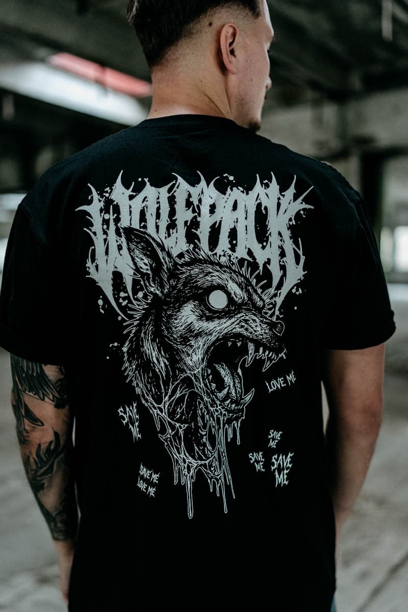 Black t-shirt with ABYSS HOUND TEE UNISEX print - Wolfpack Clothing