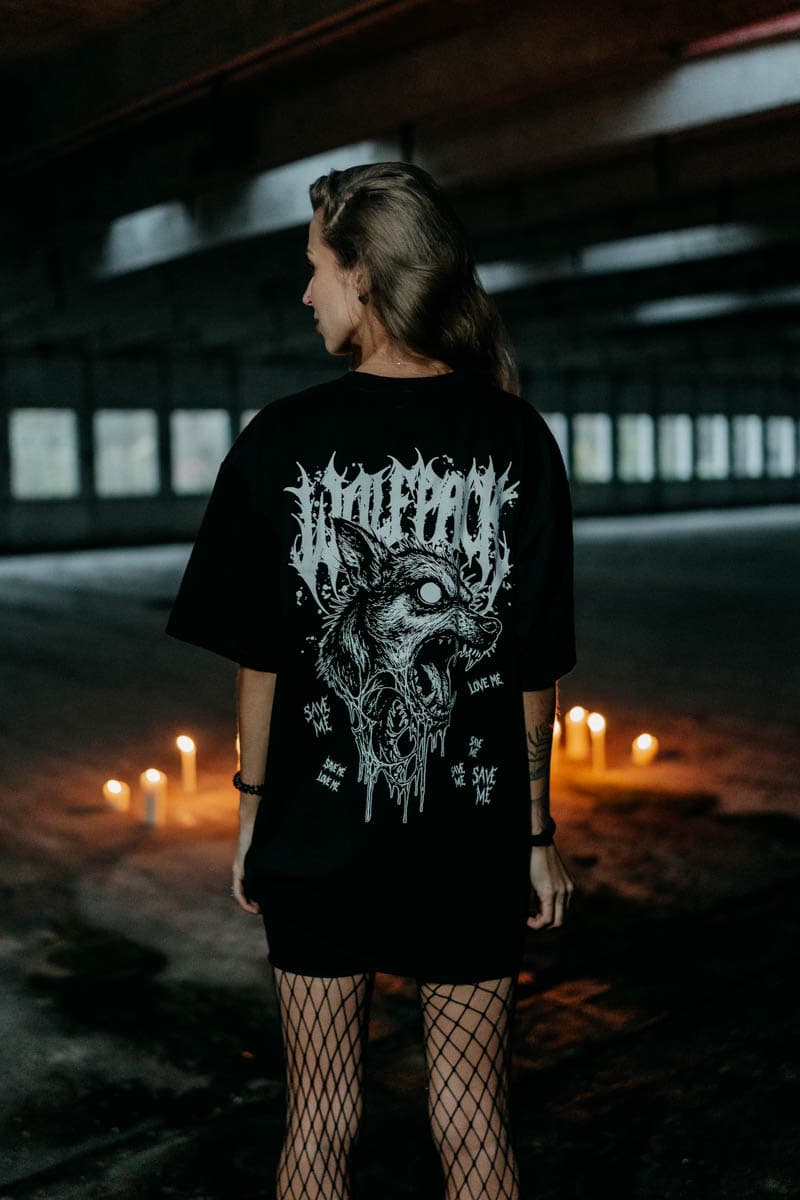 Black t-shirt with ABYSS HOUND TEE UNISEX print - Wolfpack Clothing