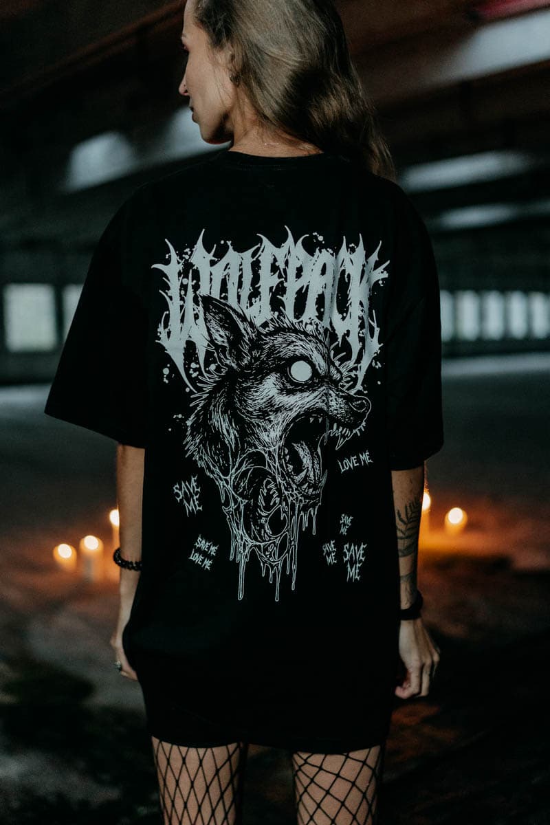 Black t-shirt with ABYSS HOUND TEE UNISEX print - Wolfpack Clothing