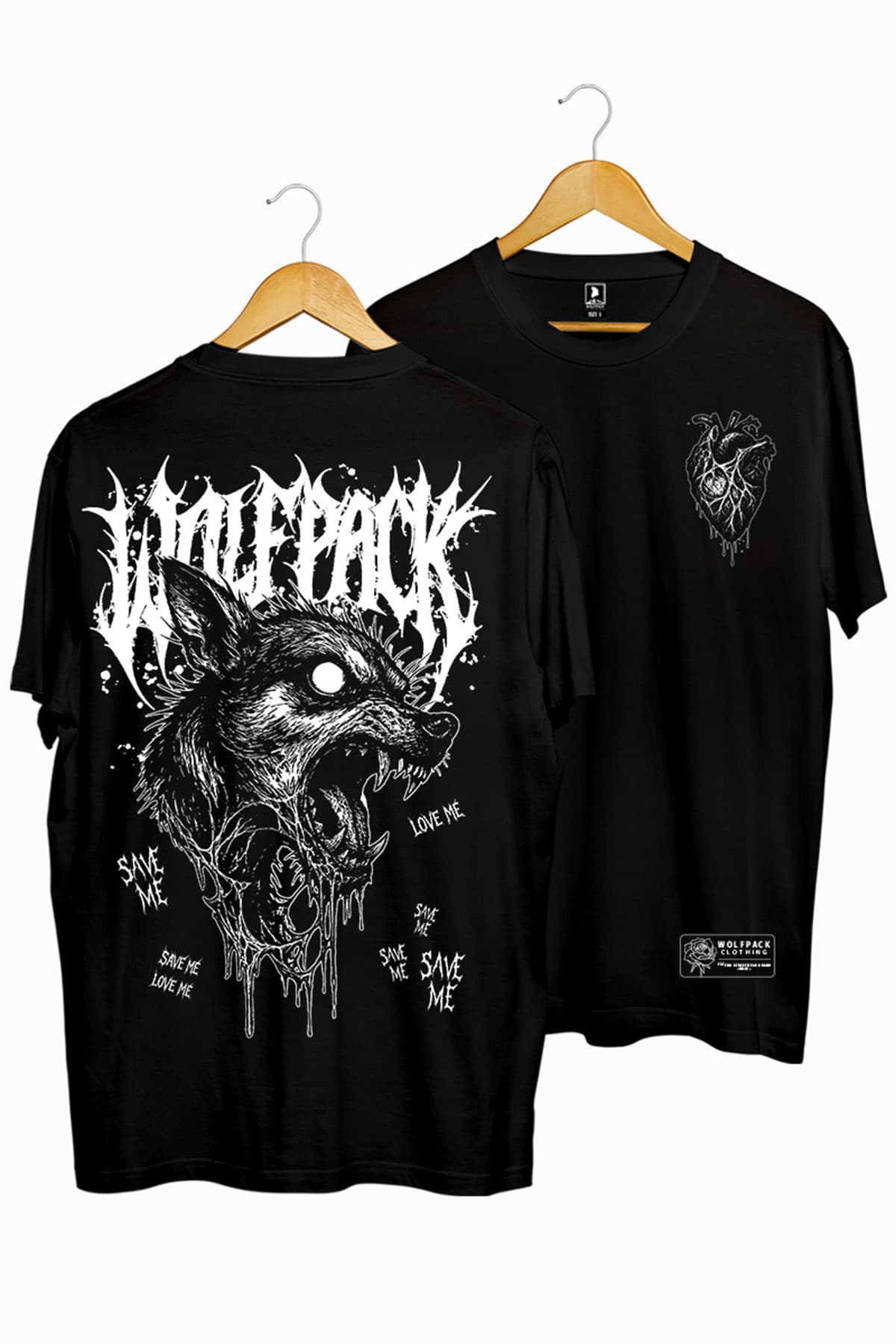 Black t-shirt with ABYSS HOUND TEE UNISEX print - Wolfpack Clothing