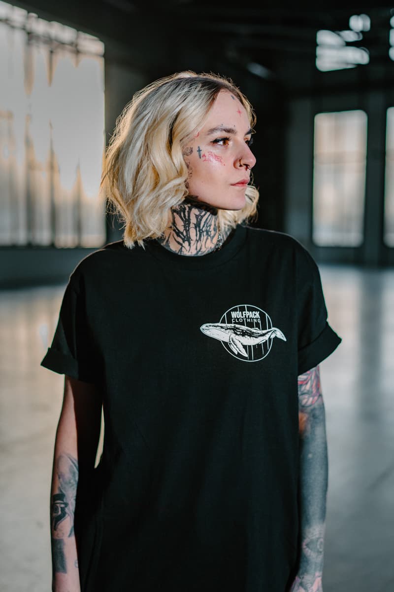 Black t-shirt with AN ENDLESS OCEAN TEE UNISEX print - Wolfpack Clothing