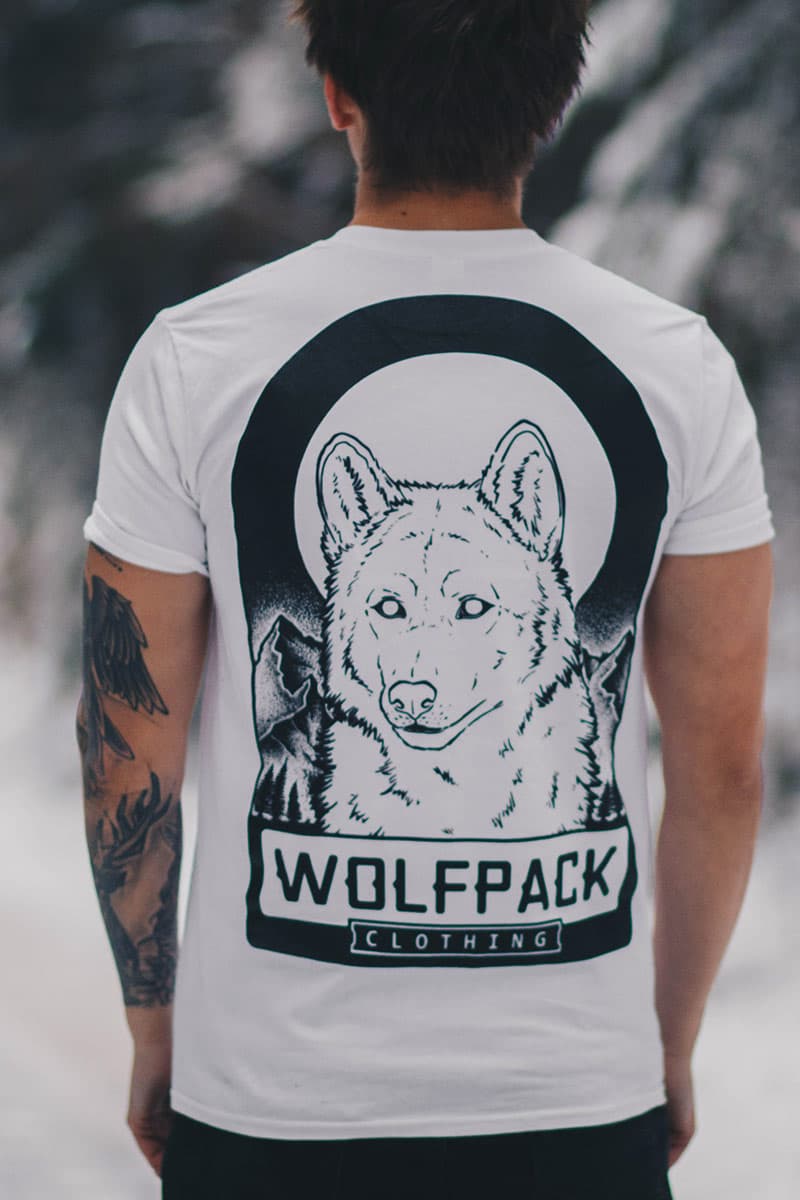 White t-shirt with BLIND WOLF TEE UNISEX print - Wolfpack Clothing