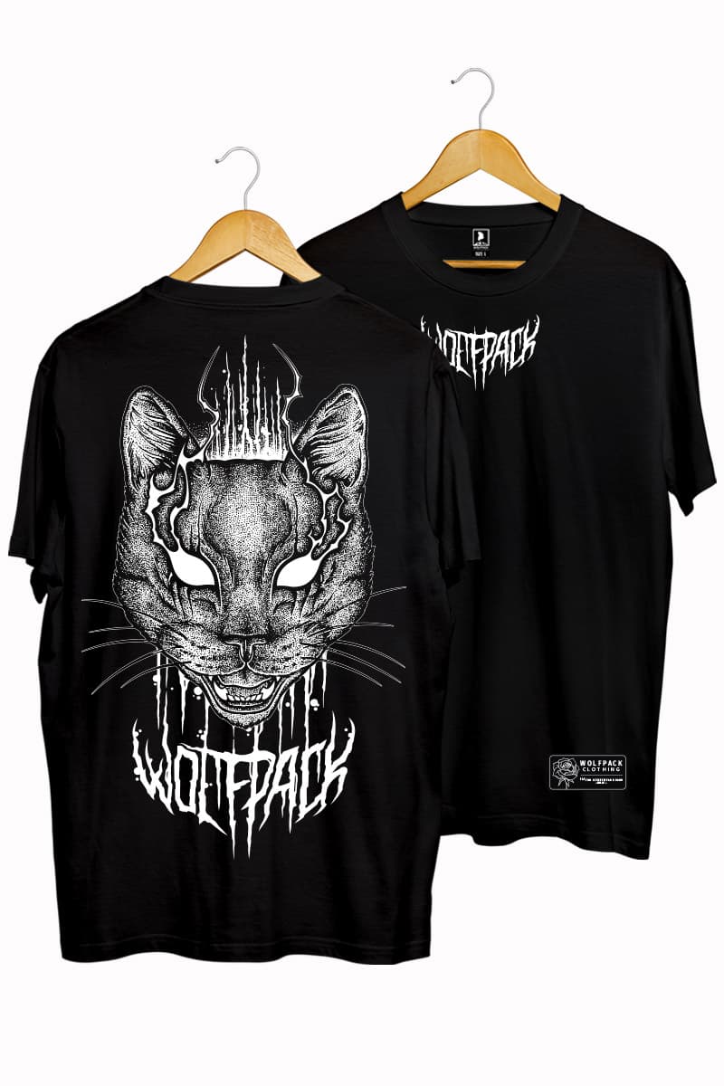 Black t-shirt with CATHARSIS TEE UNISEX print - Wolfpack Clothing