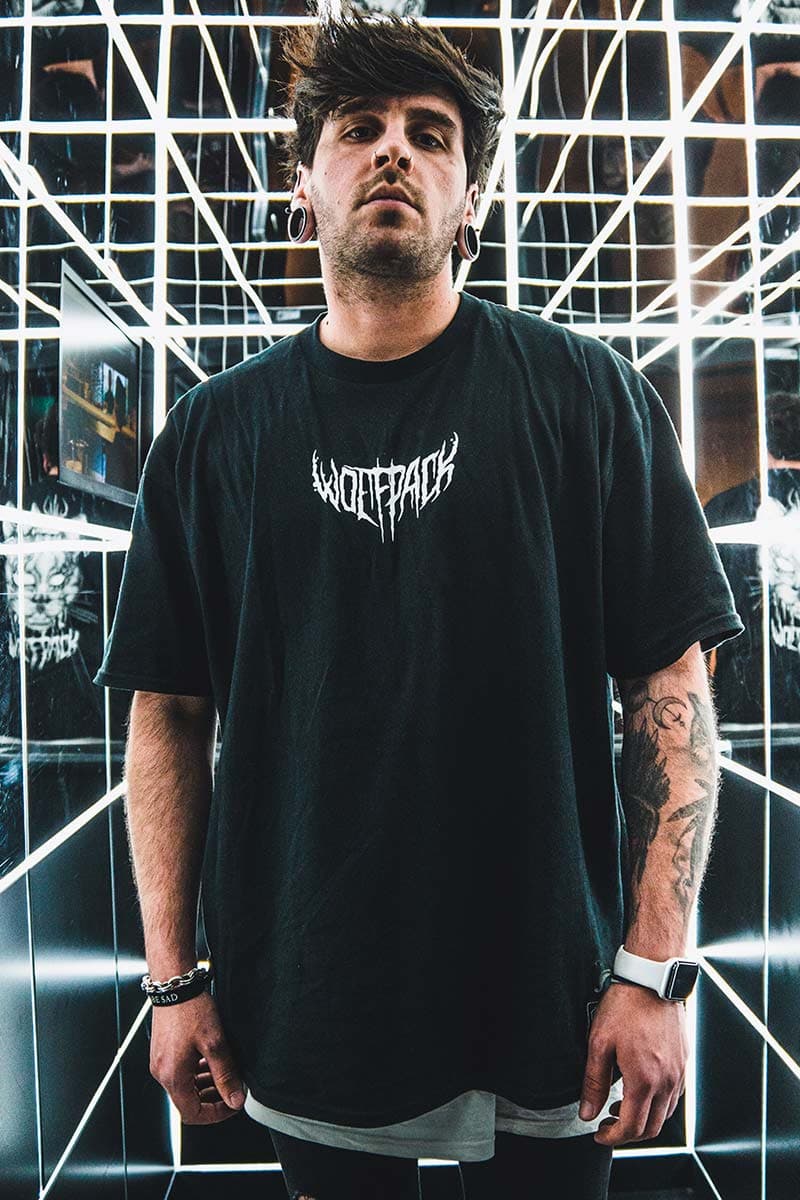 Black t-shirt with CATHARSIS TEE UNISEX print - Wolfpack Clothing