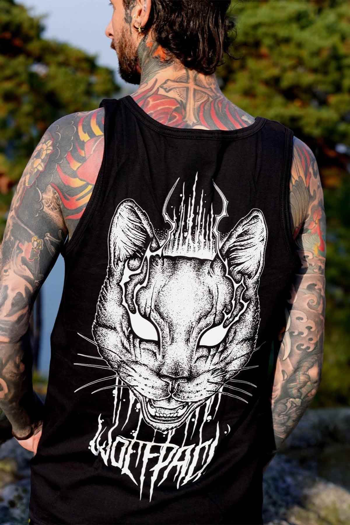 Black tank top with CATHARSIS TANK TOP UNISEX print - Wolfpack Clothing