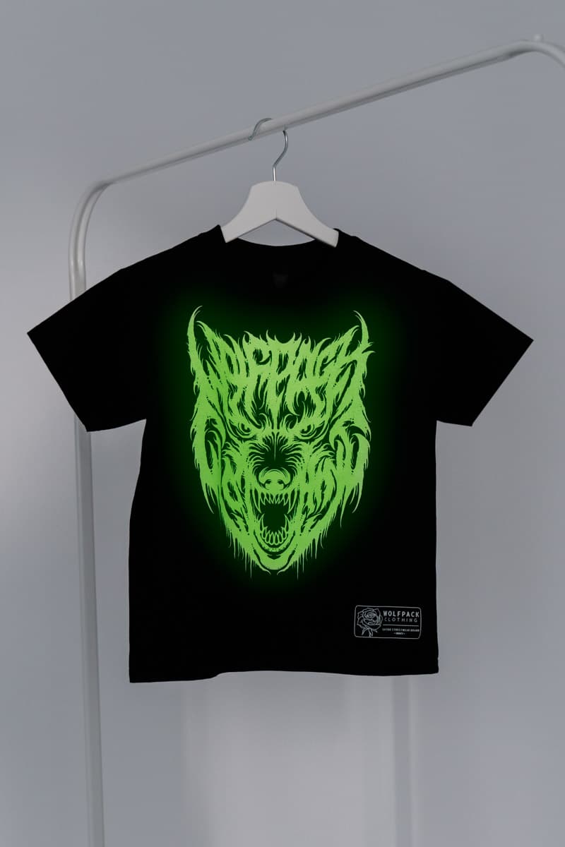 Black kids t-shirt with CORE WOLF TEE KIDS print - Wolfpack Clothing
