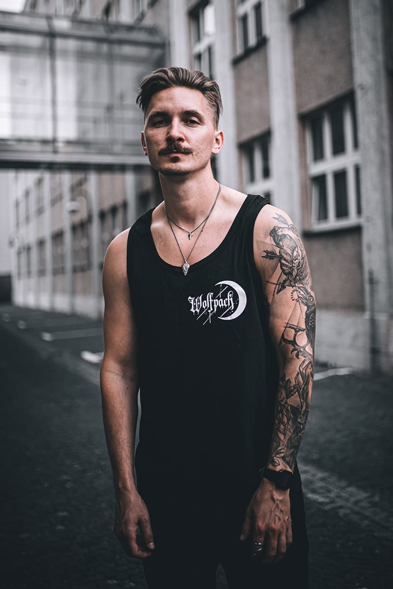 Black tank top with ECLIPSE TANK TOP UNISEX print - Wolfpack Clothing