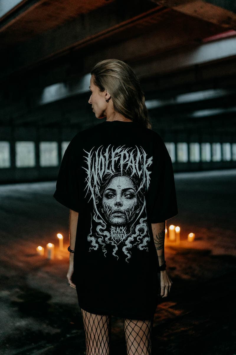 Black t-shirt with HELL WITHIN TEE UNISEX print - Wolfpack Clothing