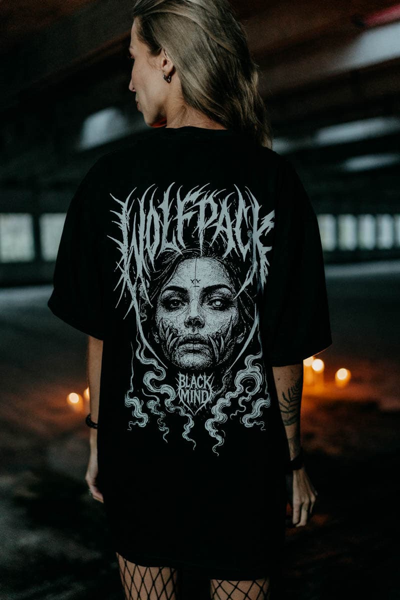 Black t-shirt with HELL WITHIN TEE UNISEX print - Wolfpack Clothing