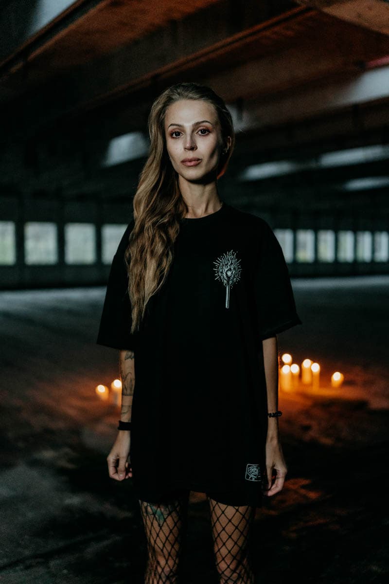 Black t-shirt with HELL WITHIN TEE UNISEX print - Wolfpack Clothing