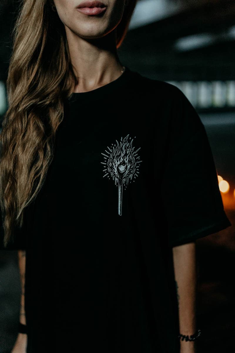 Black t-shirt with HELL WITHIN TEE UNISEX print - Wolfpack Clothing