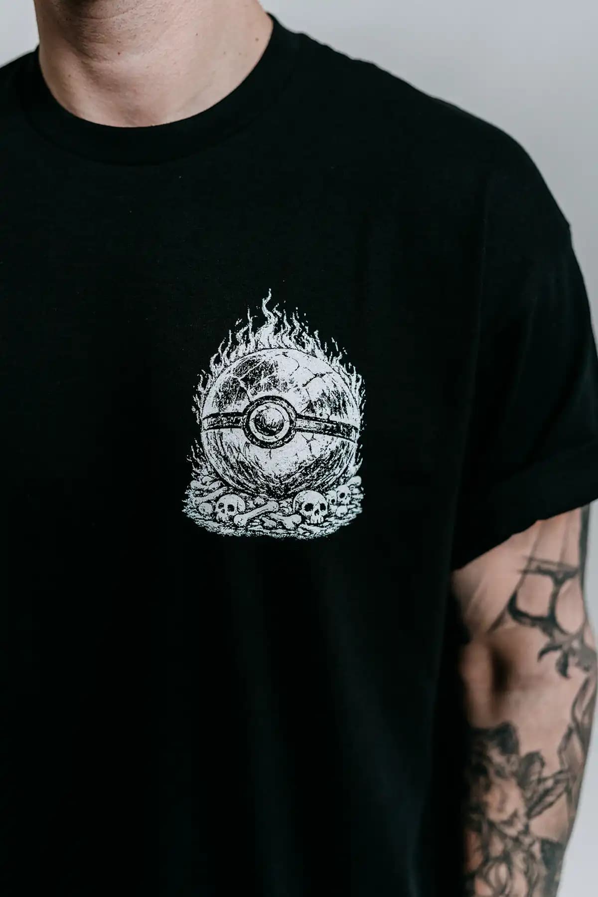 Black t-shirt with HELLFIRE TEE UNISEX print - Wolfpack Clothing