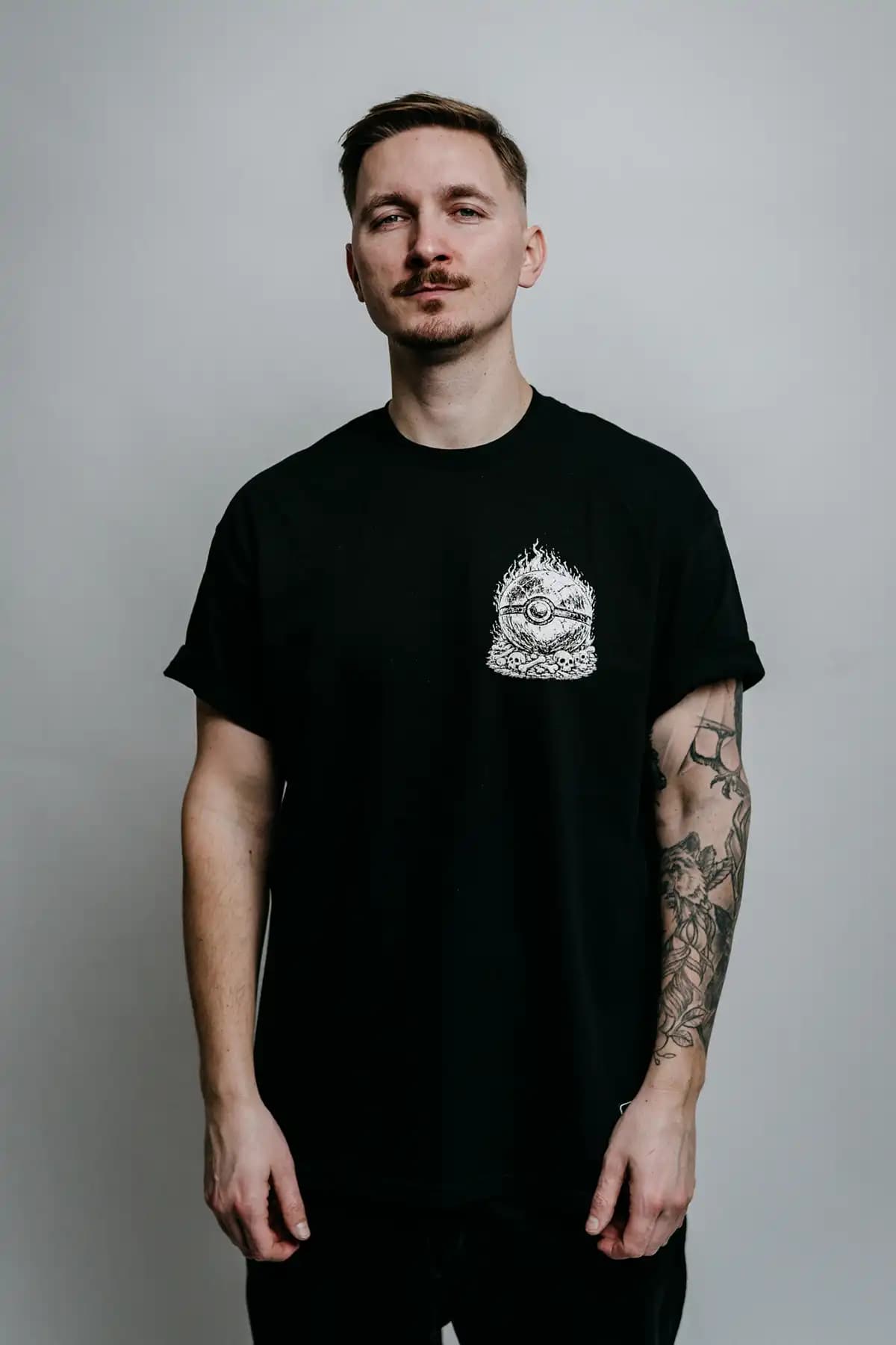 Black t-shirt with HELLFIRE TEE UNISEX print - Wolfpack Clothing