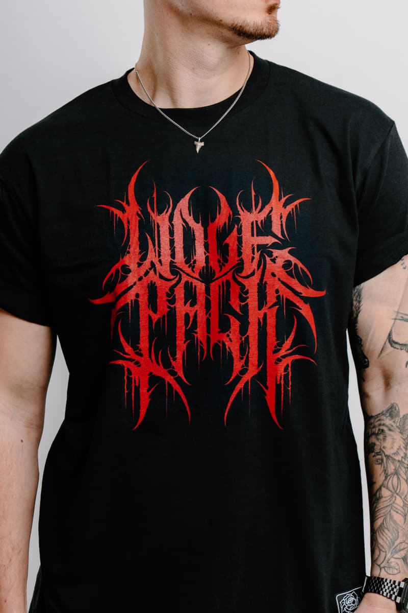 Black t-shirt with INFERNO TEE UNISEX print - Wolfpack Clothing