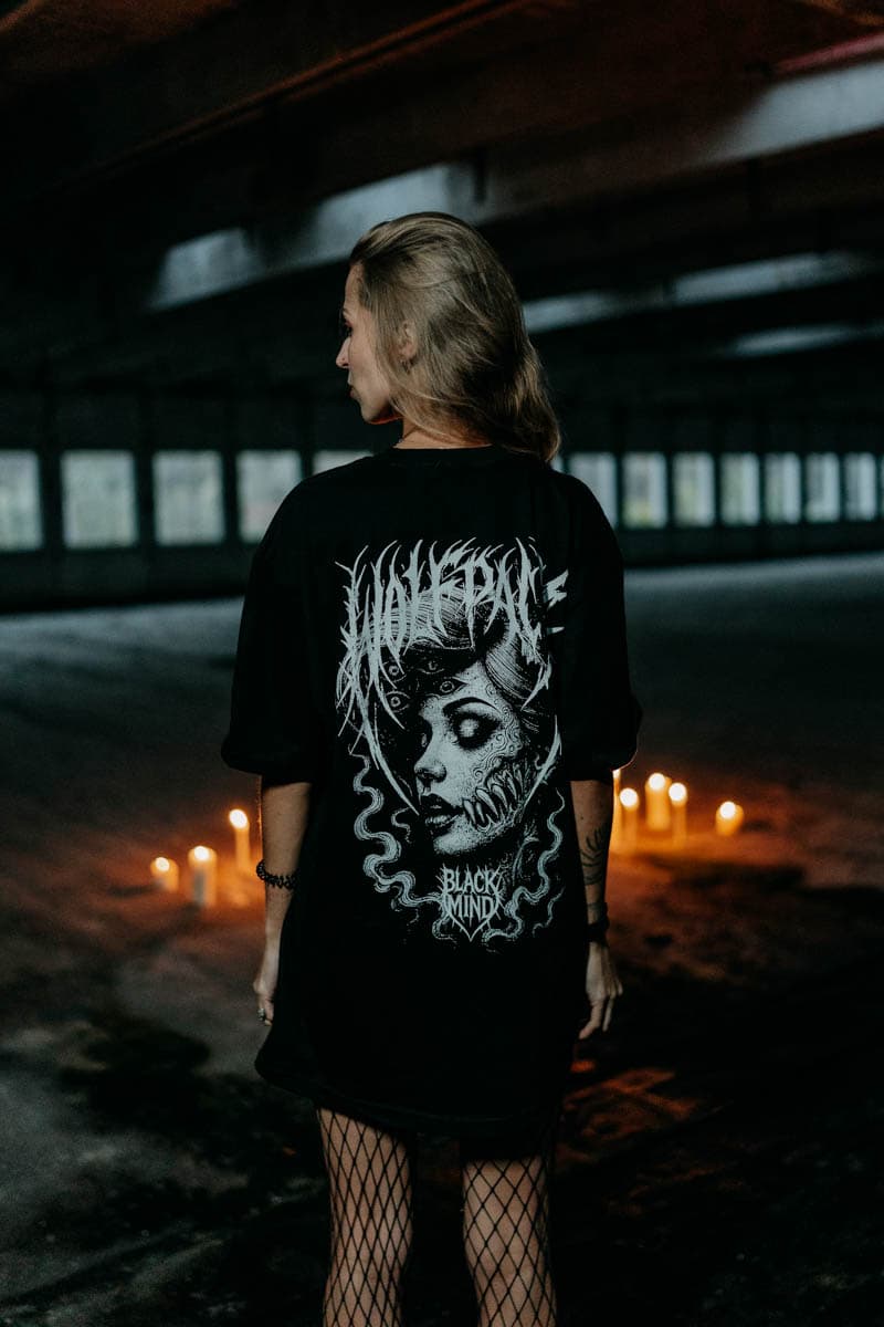 Black t-shirt with INNER EYE TEE UNISEX print - Wolfpack Clothing