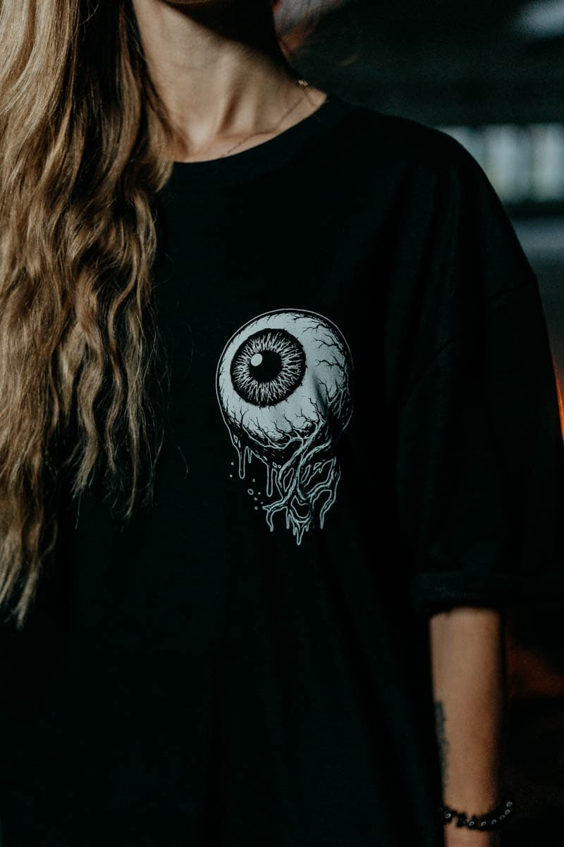 Black t-shirt with INNER EYE TEE UNISEX print - Wolfpack Clothing