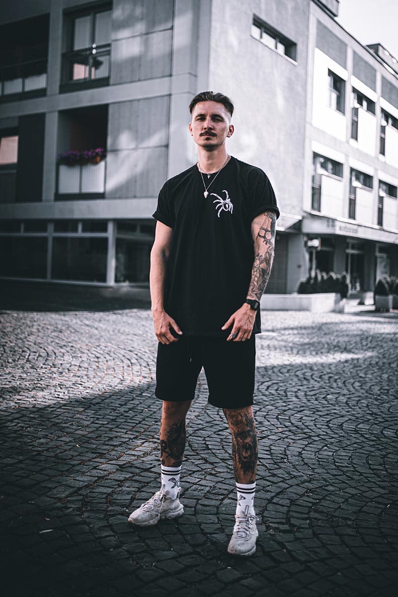 Black t-shirt with NEUROTOXIN TEE UNISEX print - Wolfpack Clothing