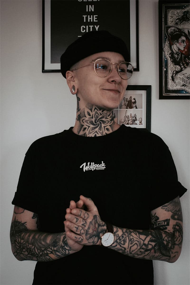Black t-shirt with PATRONUS TEE UNISEX print - Wolfpack Clothing