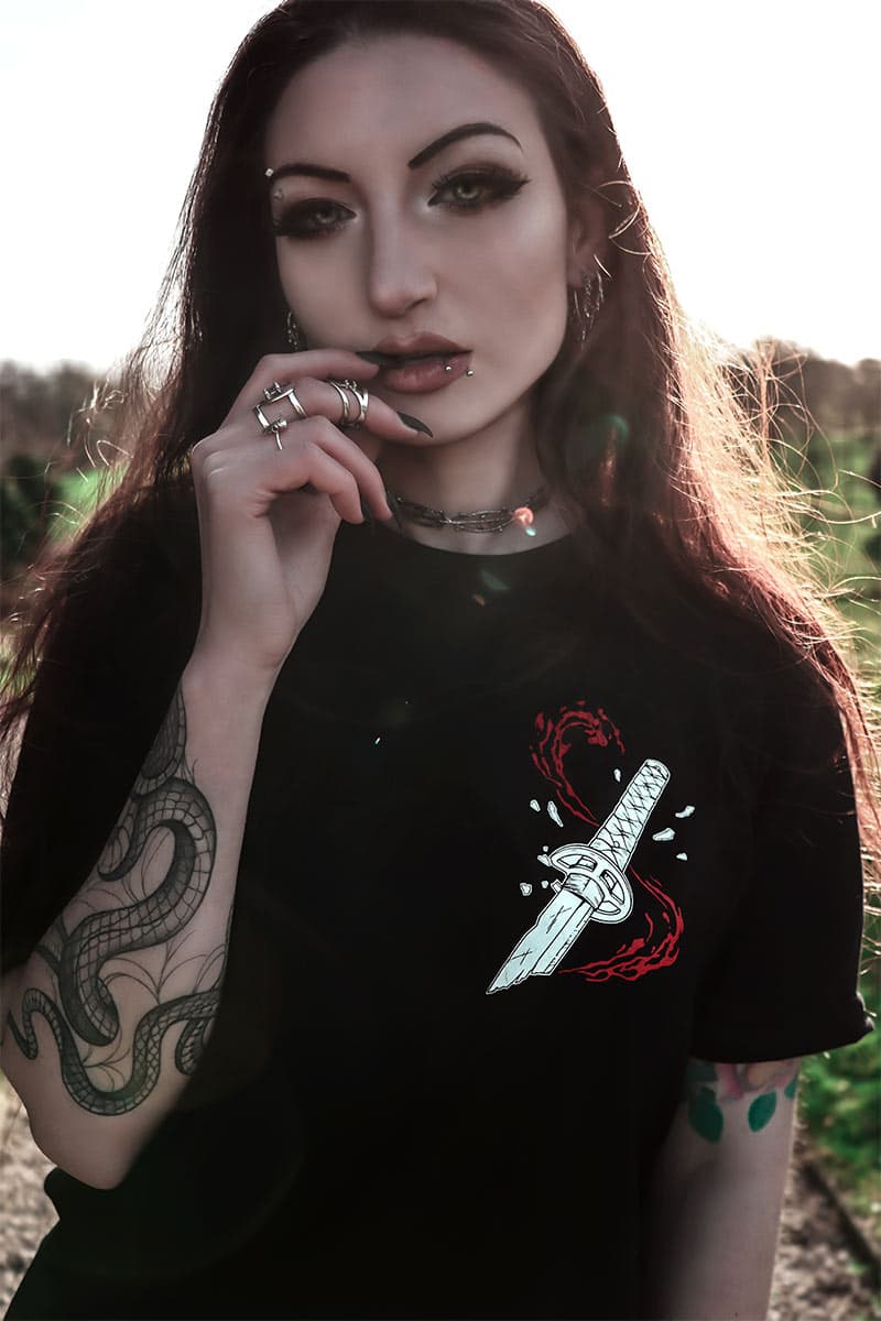 Black t-shirt with RYU TEE UNISEX print - Wolfpack Clothing