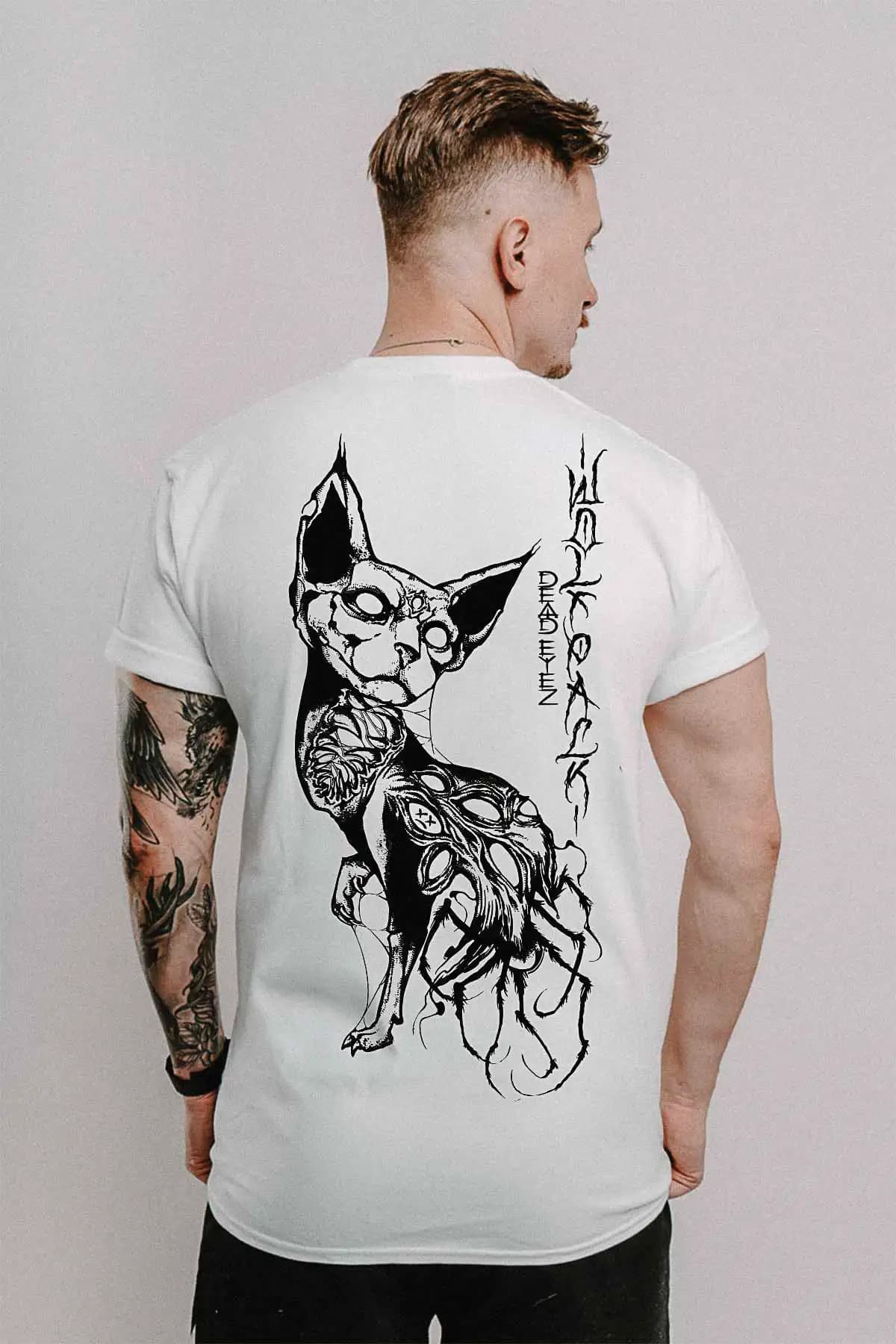 White t-shirt with SACRED SILENCE TEE UNISEX print - Wolfpack Clothing