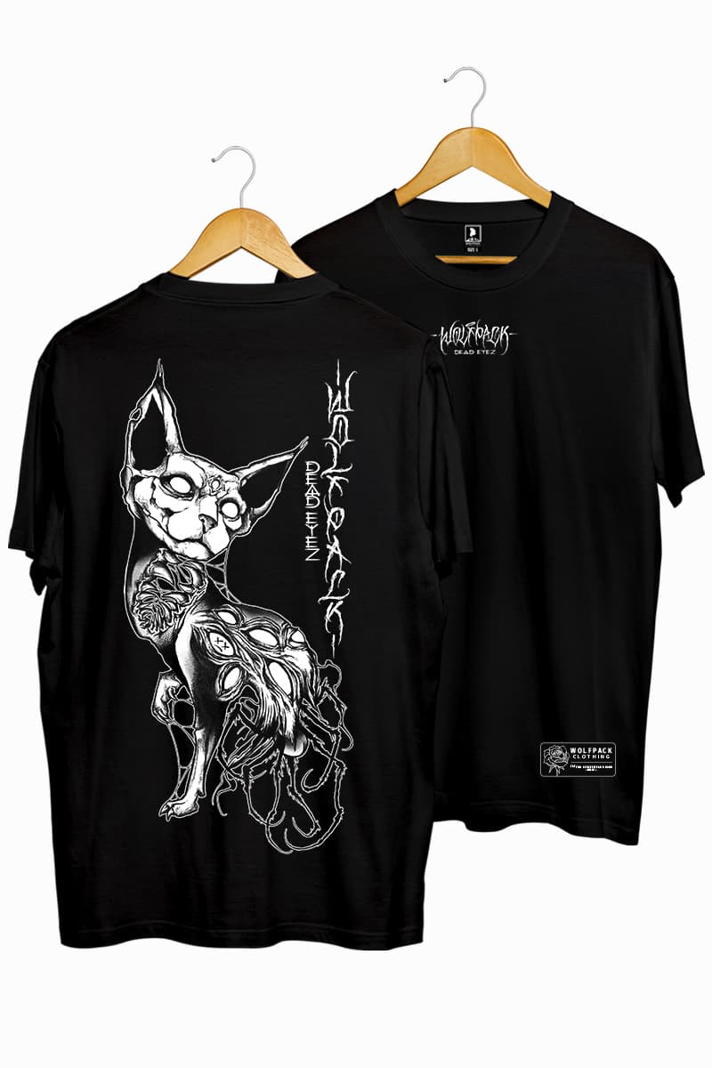 Black t-shirt with SACRED SILENCE TEE UNISEX print - Wolfpack Clothing