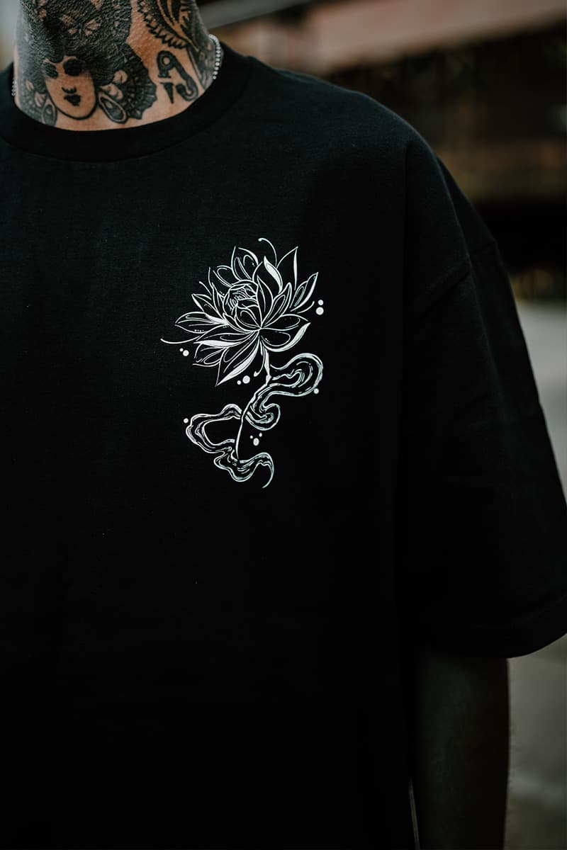 Black t-shirt with SERPENT OF SIAM TEE UNISEX print - Wolfpack Clothing