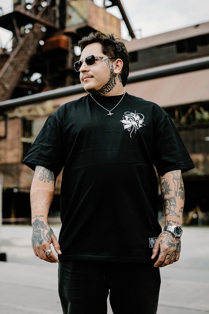 Black t-shirt with TEMPLE GUARDIAN TEE UNISEX print - Wolfpack Clothing