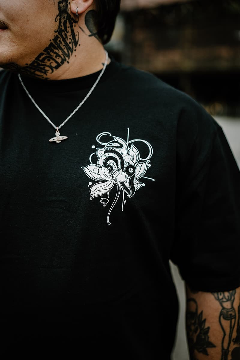 Black t-shirt with TEMPLE GUARDIAN TEE UNISEX print - Wolfpack Clothing
